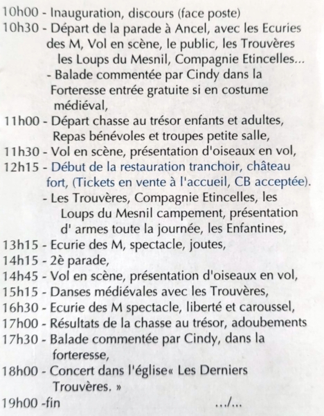programme des festivités